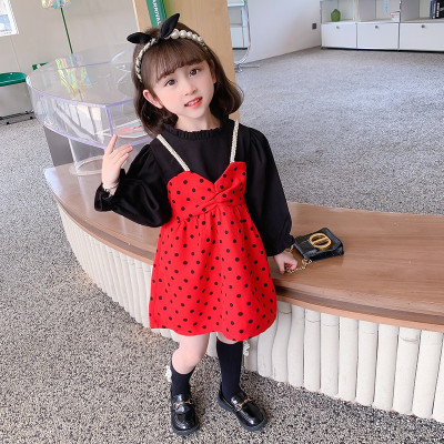 dress redness with polka - dress anak perempuan (only 2pcs)